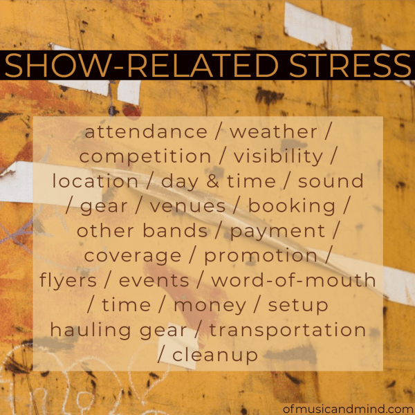 Show-Related Stress. Photo by Trevor Richards.