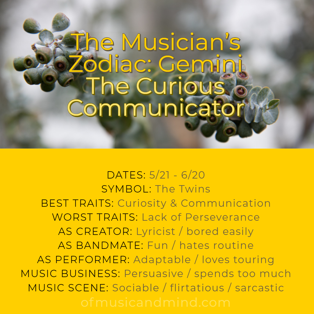 The Musician’s Zodiac: Gemini – of music &amp; mind